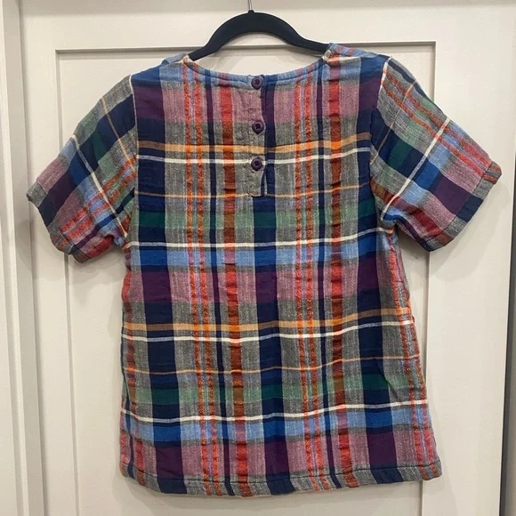 Ace & Jig Pocket Button Back Top in Multi Plaid Small - Picture 2 of 9